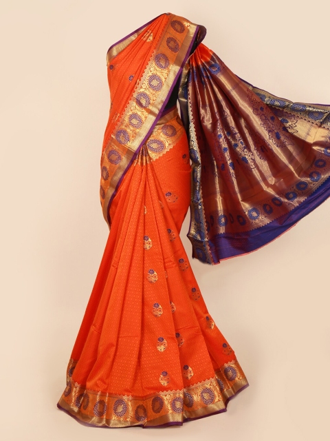 

Pothys Orange Woven Design Art Silk Saree