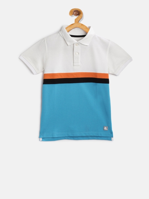 

Cherry Crumble Boys White Colourblocked Polo Collar T-shirt