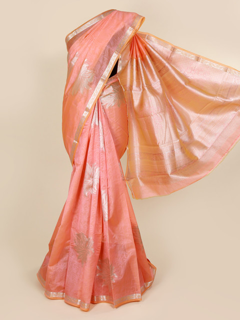 

Pothys Peach-Coloured Woven Design Art Silk Saree