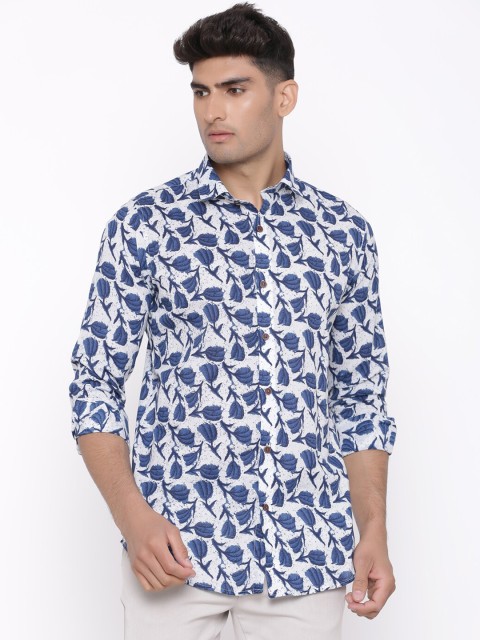 

Tistabene Men Blue & White Slim Fit Printed Casual Shirt