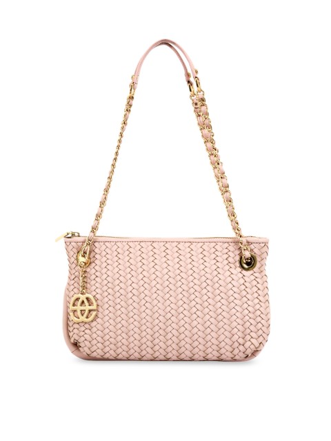 

Eske Rose Self Design Shoulder Leather Bag