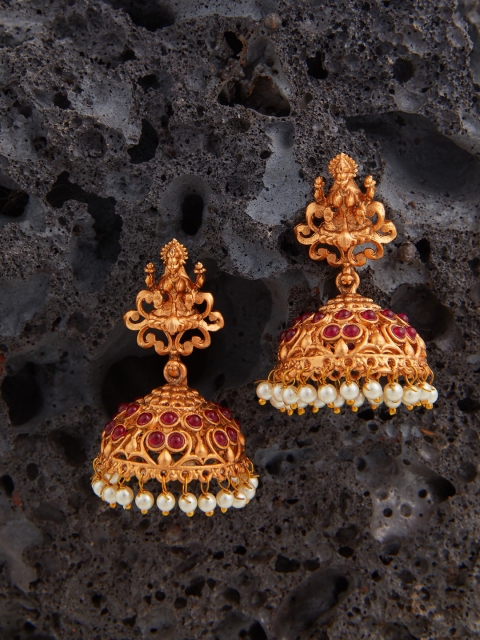 

Alankruthi Multicoloured & Red Dome Shaped Jhumkas, Multi