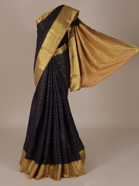 

Pothys Navy Blue Woven Design Saree