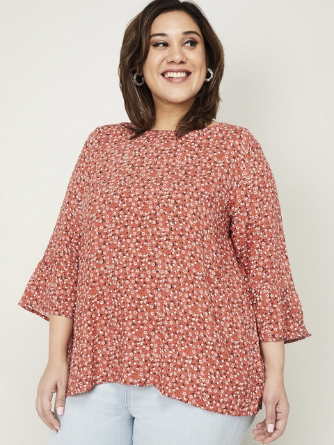 

nexus Women Rust Printed Top