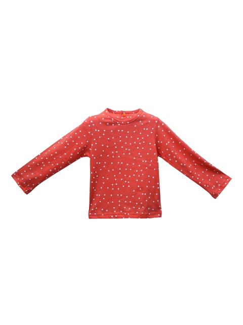 Mish Organic Girls Orange Printed Top
