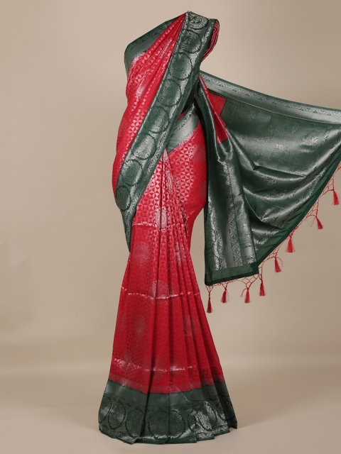 

Pothys Red Woven Design Jute Silk Saree