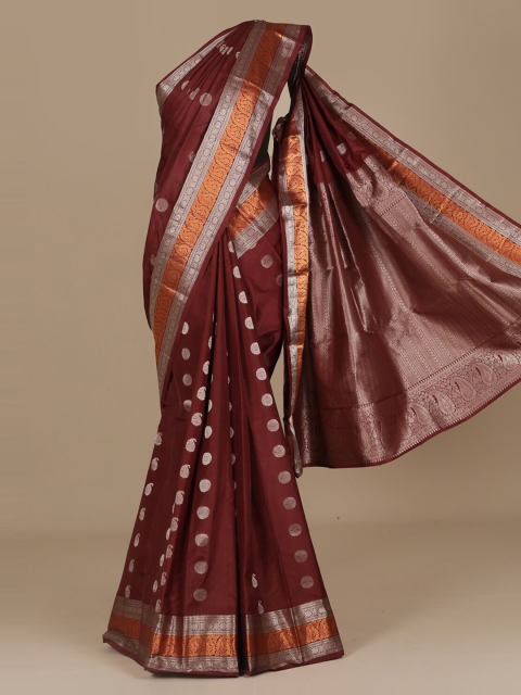 

Pothys Brown & Orange Pure Silk Woven Design Saree