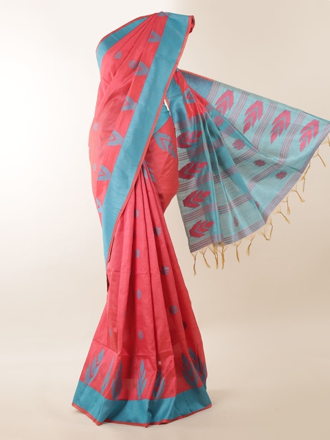 

Pothys Pink Woven Design Jute Silk Saree