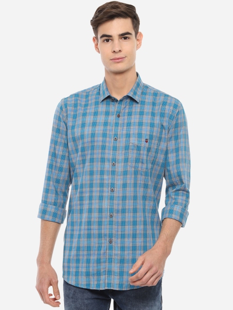 

Louis Philippe Sport Men Blue Slim Fit Checked Casual Shirt