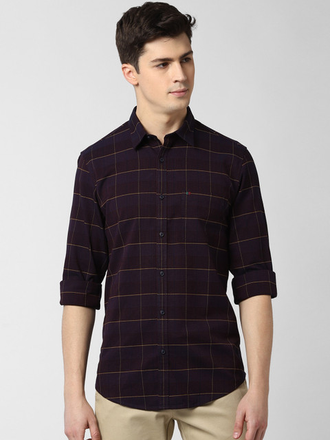 

Peter England Casuals Men Brown Slim Fit Checked Casual Shirt