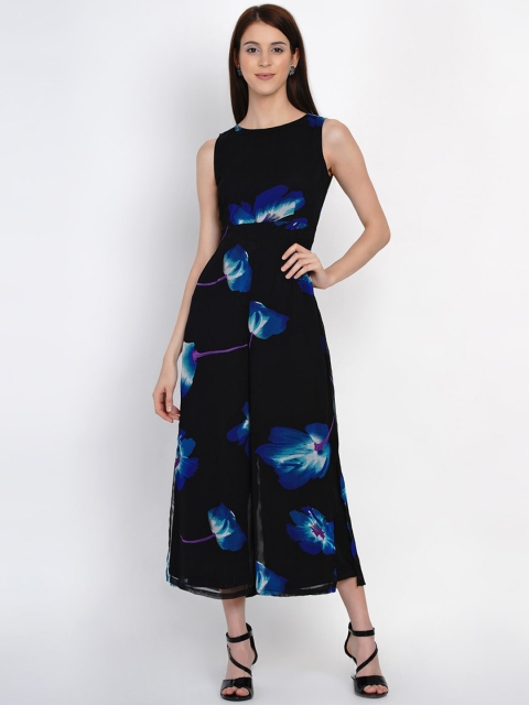 

Texco Women Black & Blue Printed Basic Jumpsuit