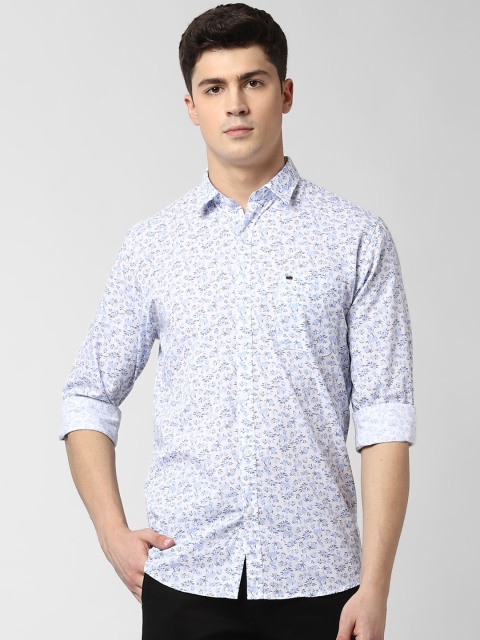 

Peter England Casuals Men White Slim Fit Printed Cotton Casual Shirt
