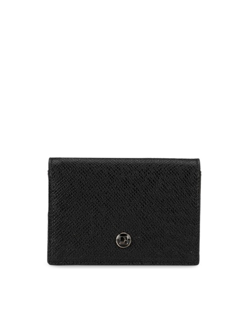 

Da Milano Men Black Textured Leather Two Fold Wallet