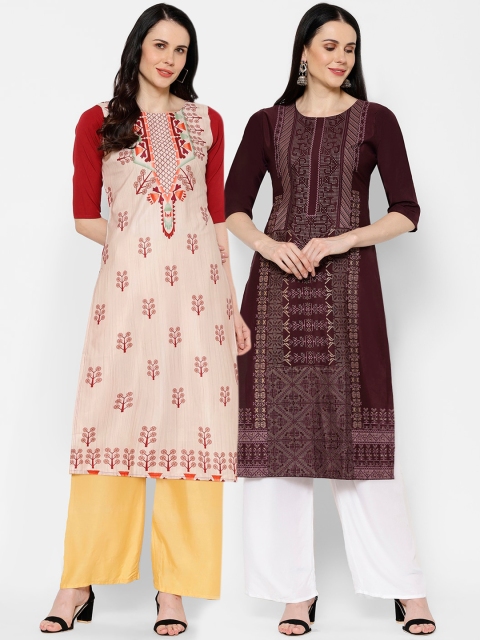 

7Threads Women Multicoloured Printed Straight Kurta, Multi