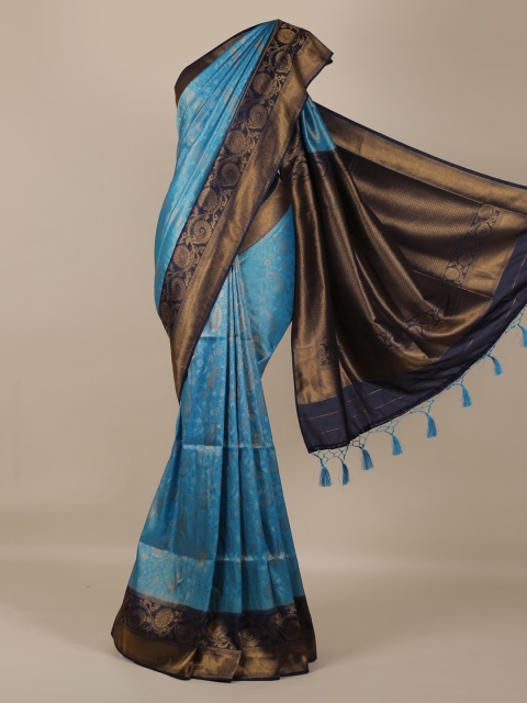

Pothys Blue Woven Design Jute Silk Saree