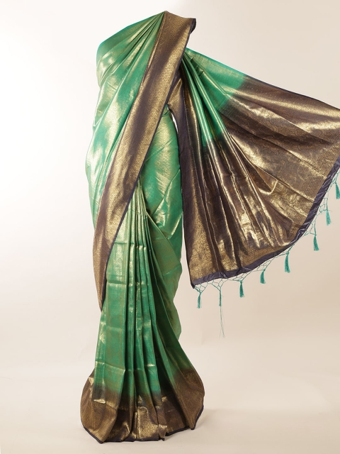 

Pothys Green Woven Design Jute Silk Saree