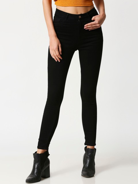 

PURPLE WATER Women Black Slim Fit High-Rise Clean Look Jeans