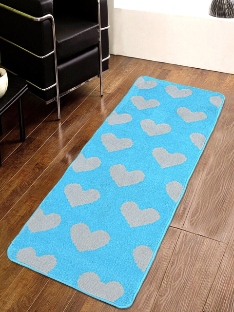 

Saral Home Blue & Grey Abstract Anti-Skid Floor Runner