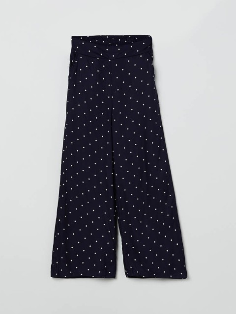 

max Girls Blue Regular Fit Printed Parallel Trousers