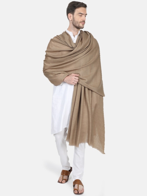 Monte Carlo Men Beige Solid Shawl