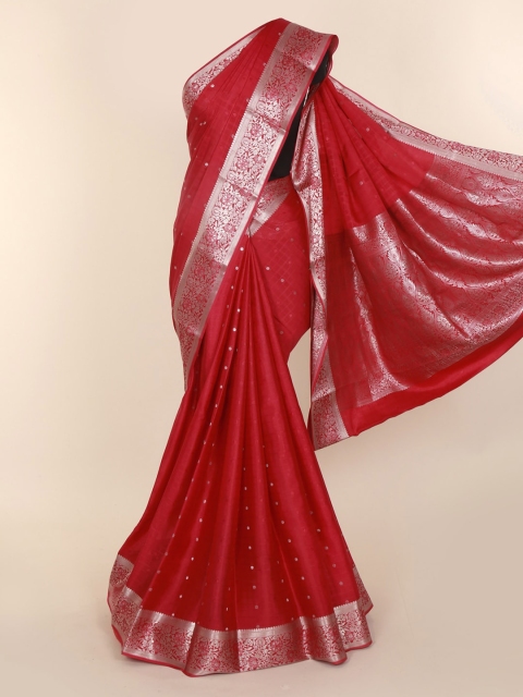 

Pothys Red Woven Design Pure Silk Saree