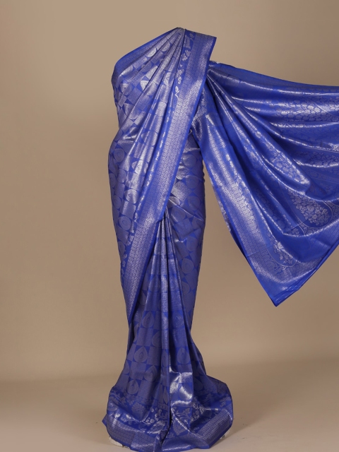 

Pothys Blue Woven Design Jute Silk Saree