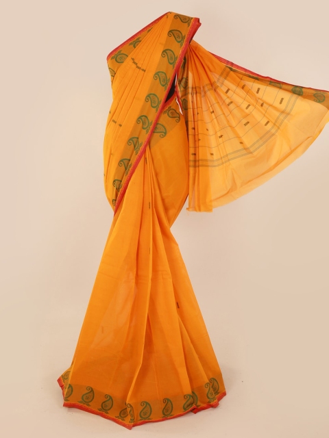 

Pothys Yellow Solid Pure Cotton Saree