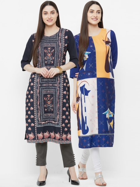 

7Threads Women Multicoloured Printed Straight Kurta, Multi