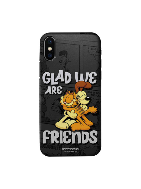 

macmerise Black & Orange Cartoon Characters Garfield Friendly Catdog iPhone XS Back Case