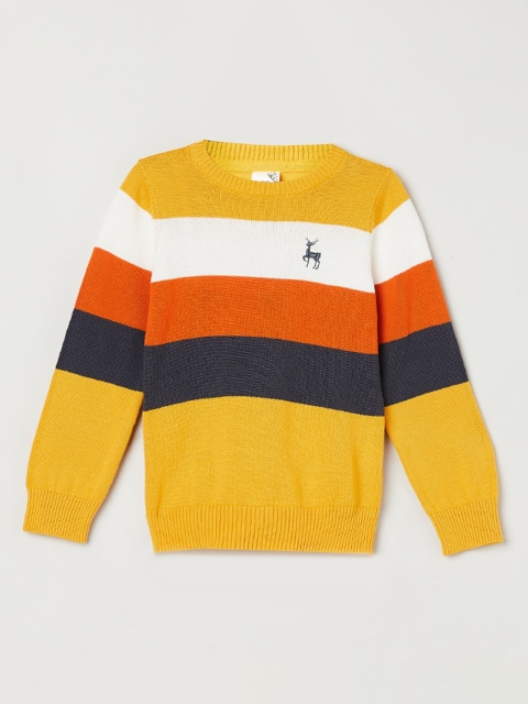

max Boys Yellow Striped Sweatshirt