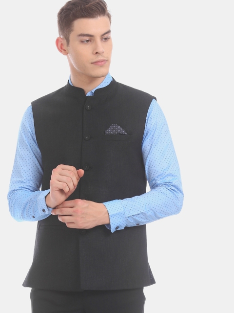

True Blue Men Black Textured Bandi