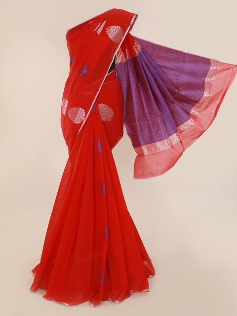 Pothys Red Woven Design Silk Cotton Saree