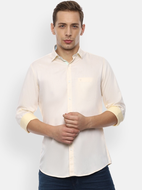 

Van Heusen Sport Men Cream-Coloured Slim Fit Solid Casual Shirt