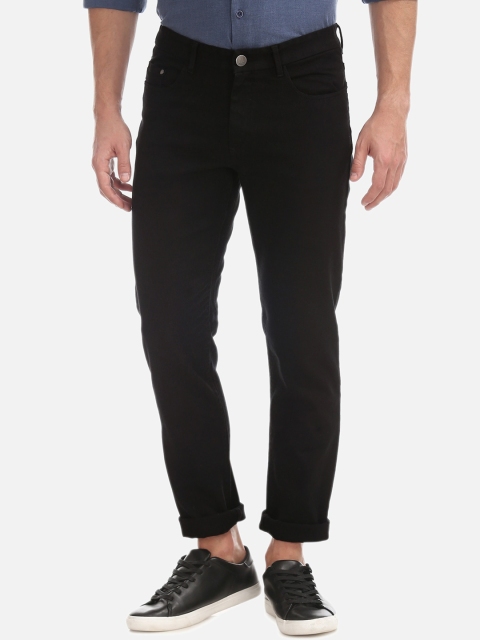 

AD By Arvind Men Black Slim Fit Solid Regular Trousers