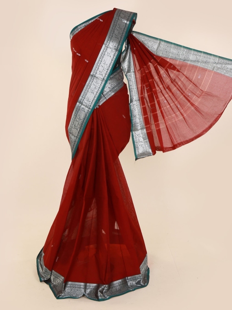 

Pothys Maroon & Blue Pure Cotton Woven Design Saree