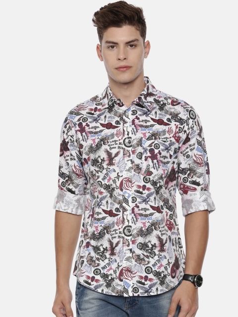 

QUANCIOUS Men Multicoloured Regular Fit Printed Organic Cotton Casual Shirt, Multi