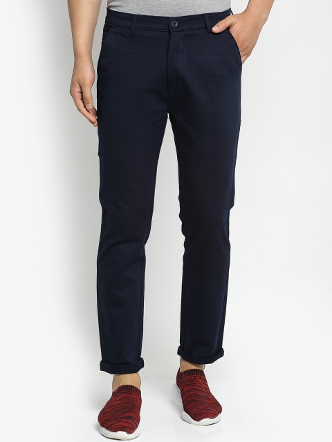 

Rodamo Men Navy Blue Slim Fit Solid Chinos