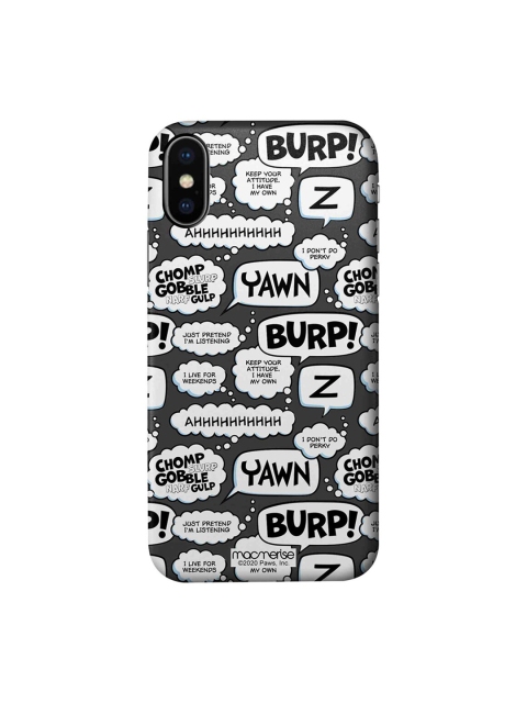 

macmerise Grey & White Moods of Garfield Grey iPhone X Back Cover