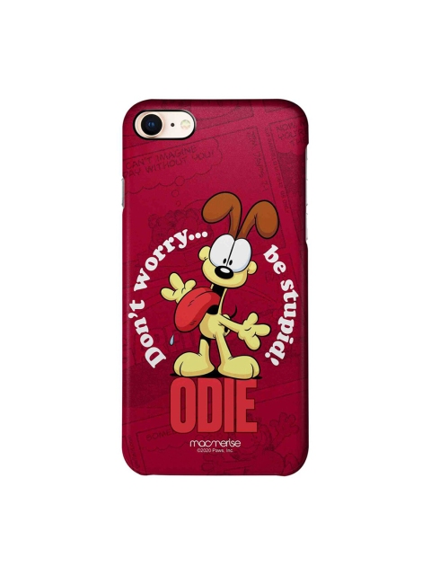 

macmerise Red & Yellow Odie Dont Worry iPhone 8 Garfield Printed Back Cover