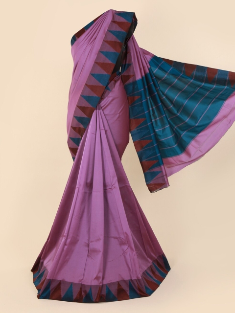

Pothys Lavender Solid Art Silk Saree