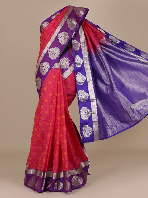 

Pothys Pink & Purple Pure Silk Woven Design Saree