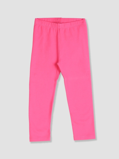

The Childrens Place Girls Pink Solid Ankle-Length Leggings