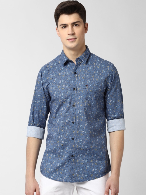 

Peter England Casuals Men Blue Slim Fit Printed Cotton Casual Shirt