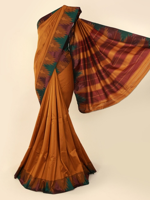 

Pothys Mustard Yellow Solid Art Silk Saree