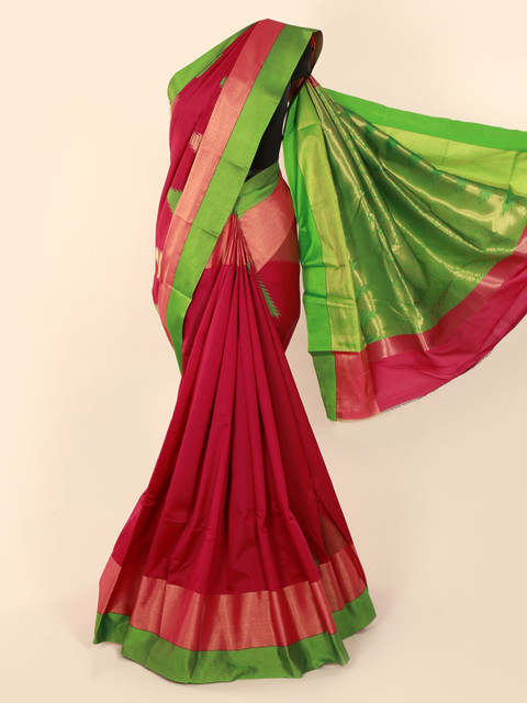 

Pothys Magenta & Green Art Silk Woven Design Saree