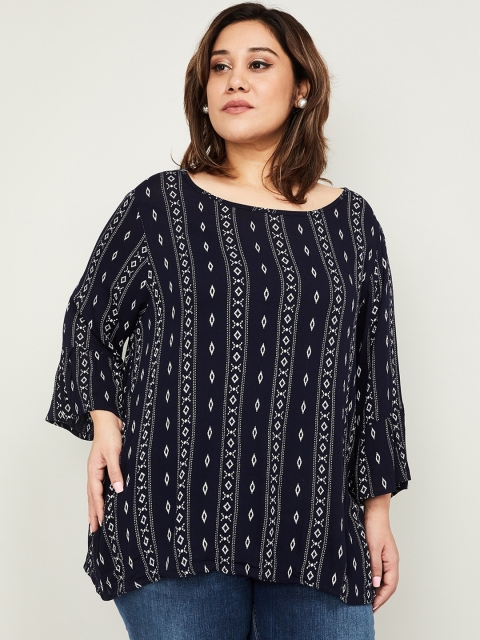

nexus Women Navy Blue Printed Top