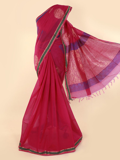 

Pothys Magenta Woven Design Silk Cotton Saree