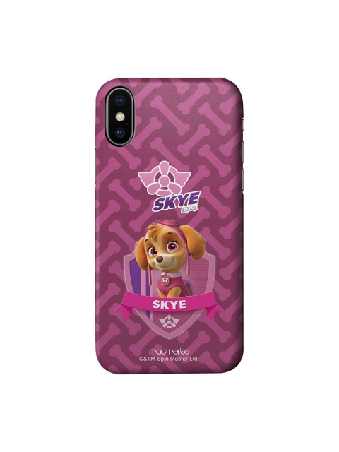 macmerise Pink & Brown Cartoon Characters Skye Paw Patrol iPhone XS Back Case