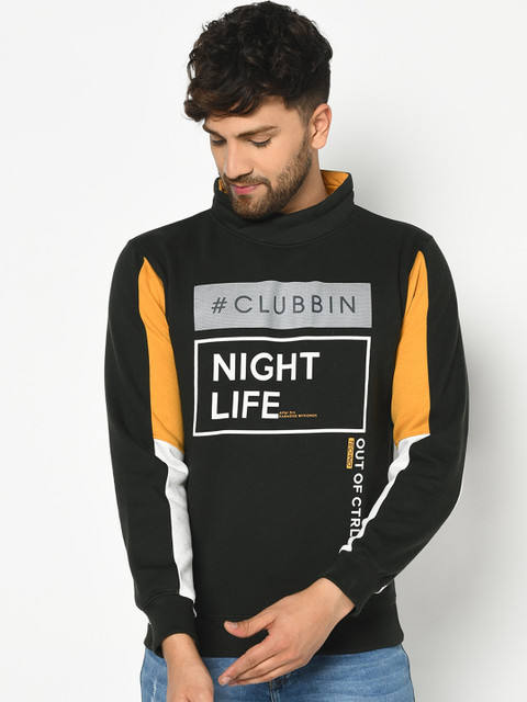 

Octave Men Olive Green & Orange Printed Sweatshirt