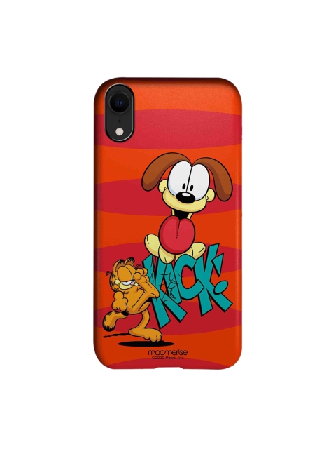 

macmerise Red & Orange Kick To Odie Garfield iPhone XR Back Case